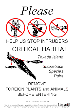 critical habitat - foreign species - warning sign
